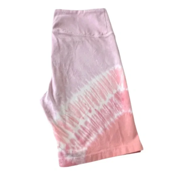 Loft Lou & Grey Biker, Yoga, Workout Shorts Pink Tie Dye Size L - Picture 3 of 8